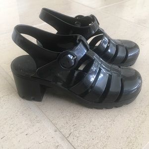 Black Jelly Sandals